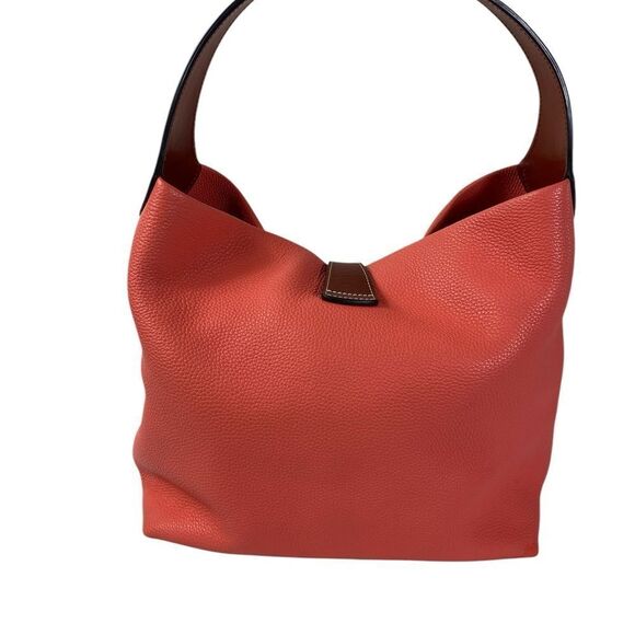 Dooney & Bourke hobo bag Tangerine cream colored Pebble Leather Logo - Picture 3 of 10